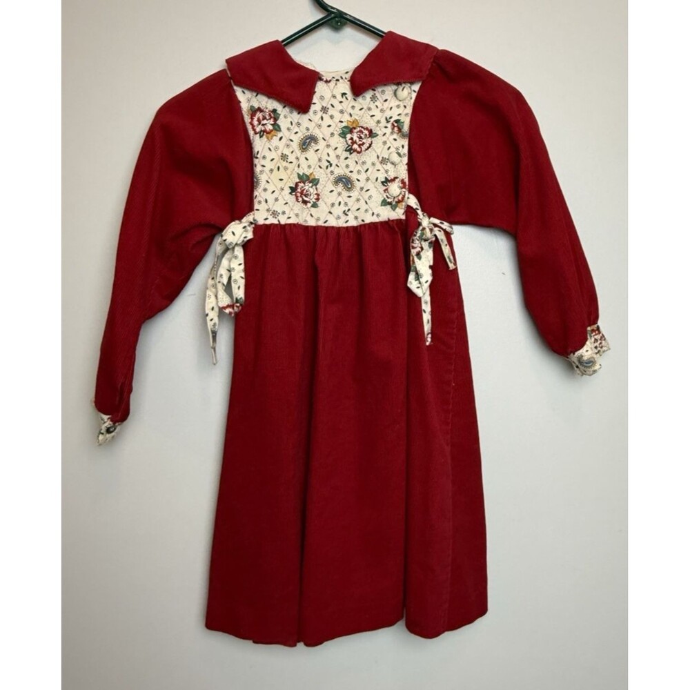 Vintage Plum Pudding Corduroy Dress w/Quilted Bodice - 6